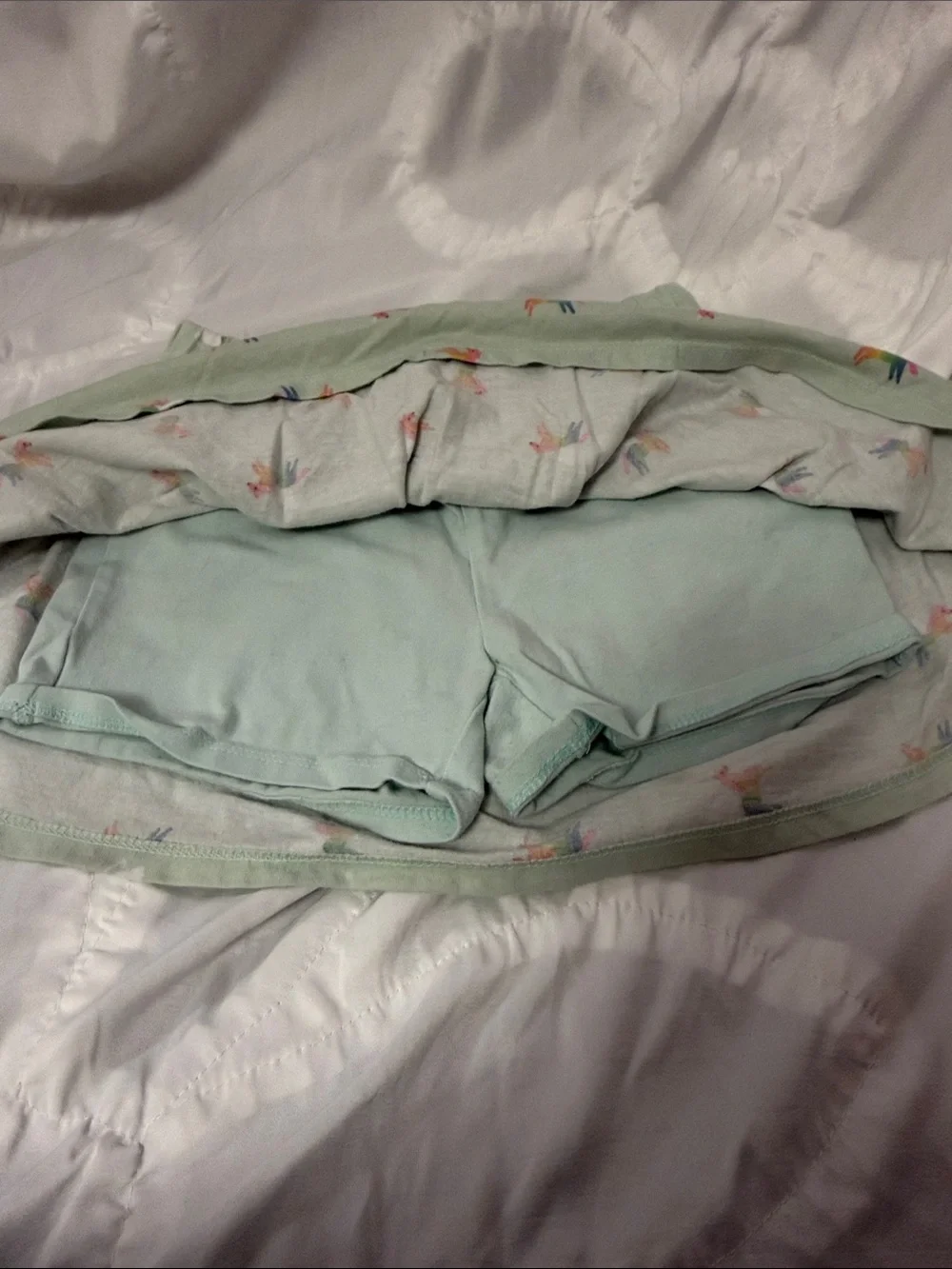 Cat & Jack Mint Green Skort with Rainbow Unicorns